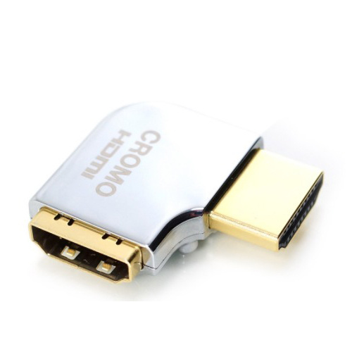 LINDY 林帝 41507 - CROMO HDMI 2.0 鋅合金鍍金轉向頭-A公對A母 水平向右90度旋轉