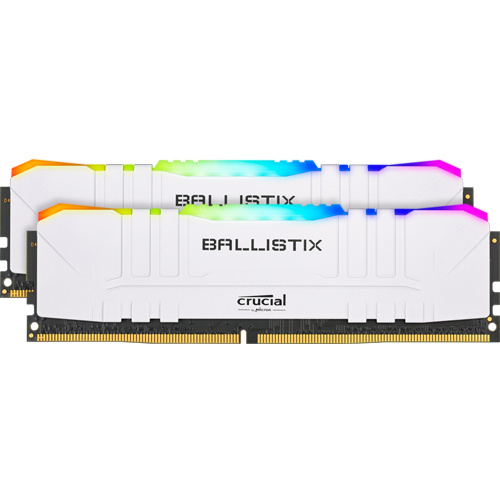 Micron 美光 Crucial Ballistix RGB DDR4 3200/64GB 32GB*2 雙通道 超頻記憶體 白色 BL2K32G32C16U4WL