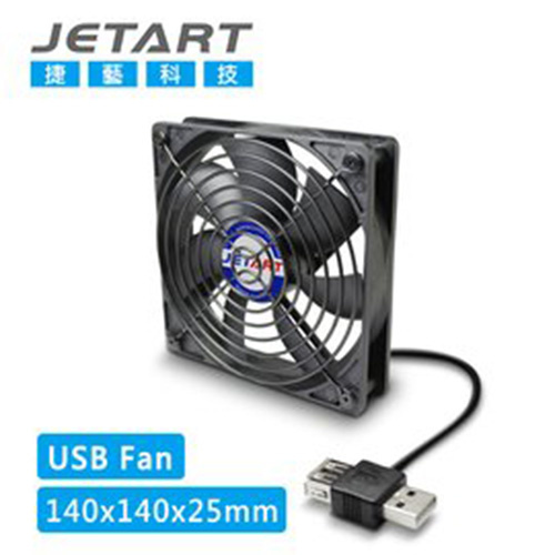 JETART 捷藝 14公分 USB靜音機殼風扇 DF14025UB