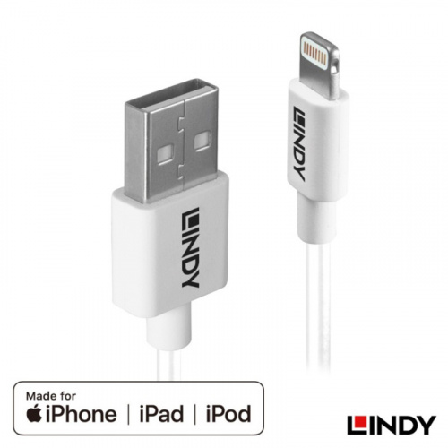 LINDY 林帝 92025 APPLE認證USB TYPE-A TO LIGHTNING 8PIN 1M 傳輸線