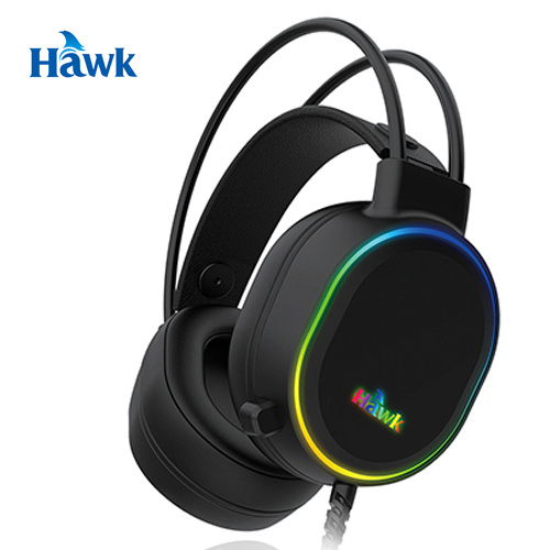 【防疫專區】 Hawk 浩客 G5100 RGB 發光 頭戴式 電競 耳機麥克風 03-HGE5100BK 內鍵RGB 附贈Y型3.5mm轉電腦音訊用轉接線