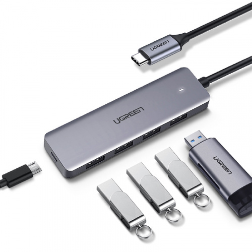UGREEN 綠聯 70336 4埠 USB 3.0 Type-C 集線器 5Gpbs版 支援手機/平板OTG