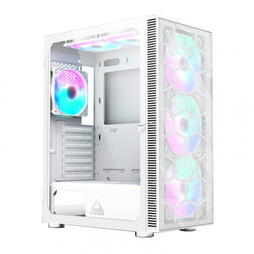 Montech 君主 X3 MESH ATX電腦機殼 白色 玻璃透側 預裝12CM RGB固定光風扇x6