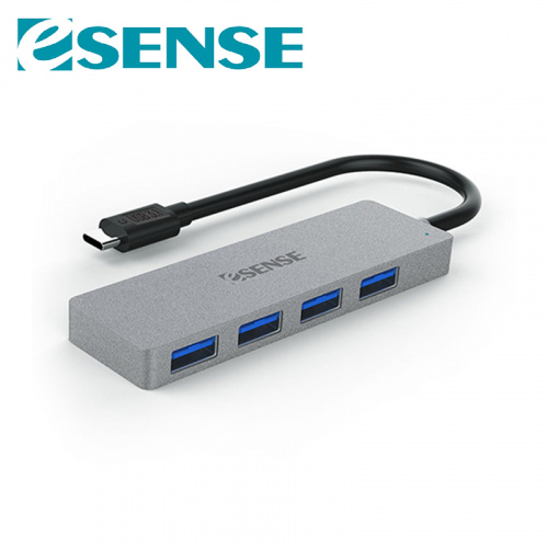 ESENSE 逸盛 ELS547 Type-C USB3.1 高速傳輸 4埠 灰色 HUB 01-ELS547GA