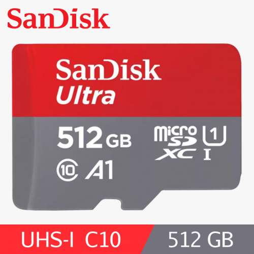 SanDisk 晟碟 microSDXC Ultra 512GB 120MB/s UHS C10 A1 記憶卡 SDSQUA4-512G-GN6MN