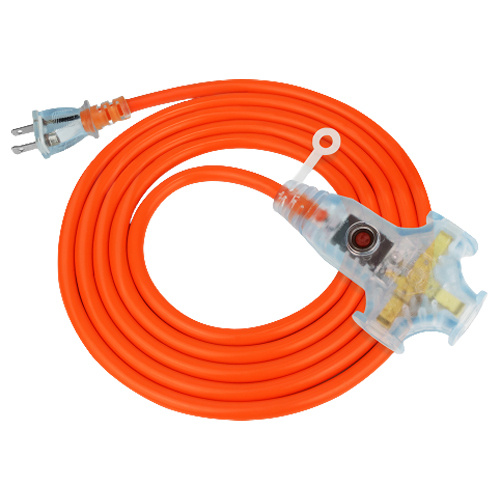 Powersync 群加 TU3W3050 2P工業用 1對3插 帶燈 5米 橘色延長線