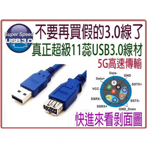 i-wiz 彰唯 US-187 USB 3.0 A公A母 30cm 傳輸線