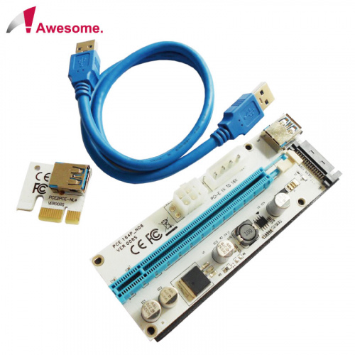 AWESOME PCIE164P-N08 008S 採礦機專用 PCIe x1轉x16 USB3.0延長擴充 介面轉接卡~挖礦專用~