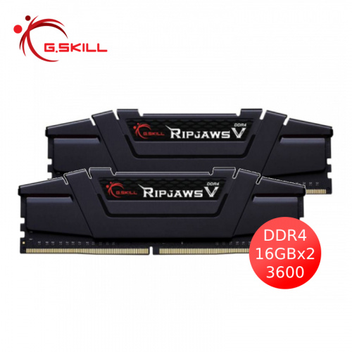 G.SKILL 芝奇 Ripjaws V 32GB 16Gx2  DDR4-3600  黑色 桌上型 超頻記憶體 F4-3600C18D-32GVK