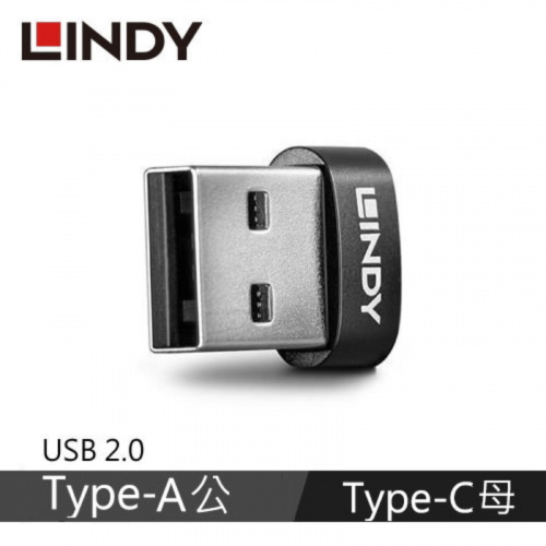 LINDY 林帝 41884 USB2.0 A公 轉 Type C母 轉接頭