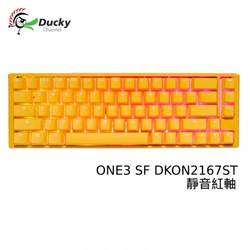 Ducky DKON2167ST ONE3 SF RGB 黃色小鴨 靜音紅軸 中文 機械鍵盤