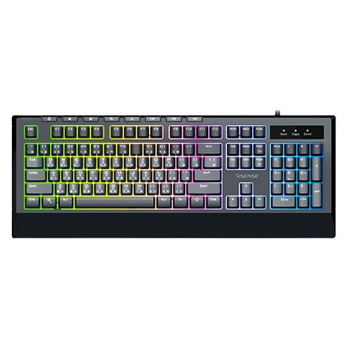 Esense 逸盛 K3660 混彩RGB 發光電競鍵盤 黑色 EGK3660BK