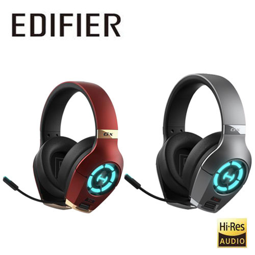 EDIFIER 漫步者 GX 電競耳機麥克風 Hi-Res認證 50mm 鈦合金振膜 雙麥克風降噪 紅色/黑色