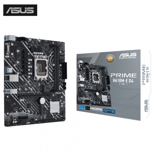 ASUS 華碩 PRIME H610M-E D4-CSM M-ATX 主機板 LGA 1700腳位 支援DDR4記憶體 支援intel第12代CPU