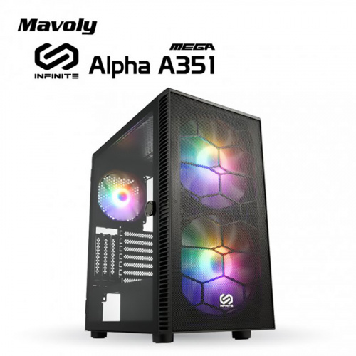 Mavoly 松聖 MEGA Alpha A351 ATX 電腦機殼 ARGB風扇控制板 鋼化玻璃側板