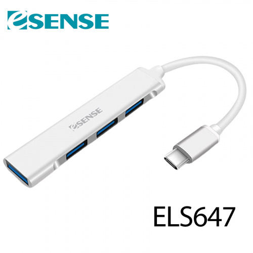 Esense 逸盛 ELS647 Type-C 鋁合金 USB3.1 4埠USB HUB
