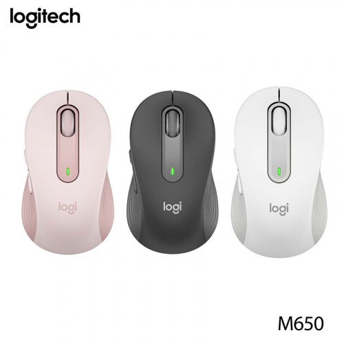 Logitech 羅技 M650 M尺寸 藍牙 無線靜音滑鼠 灰色 粉色 白色