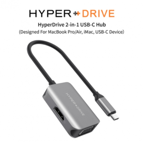 HyperDrive HD-C2HV 2-in-1 USB-C HUB-GRAY(太空灰)