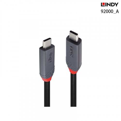 LINDY 林帝 92000_A USB4 Type C 公公 傳輸線 1M PD智能電流晶片