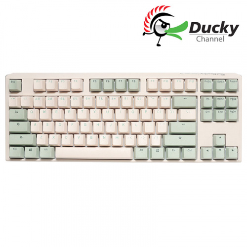 DUCKY 創傑 2187 ONE3 抹茶 靜音紅軸 中 機械鍵盤 綠帽 米綠蓋