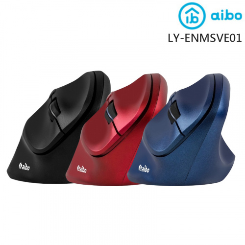 Aibo 鈞嵐 LY-ENMSVE01 人體工學 垂直式 2.4G 無線 直立 滑鼠 黑色 寶藍色 酒紅色