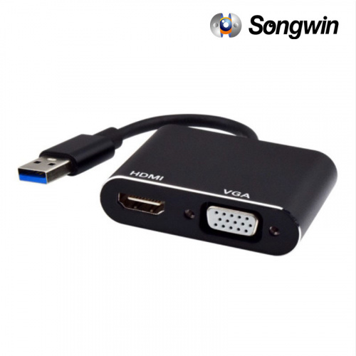 Songwin 尚之宇 USB3-2HV USB3.0 轉 HDMI&VGA 外接顯示轉接線