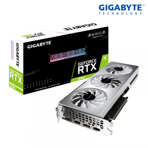 GIGABYTE 技嘉 GeForce RTX 3060 VISION OC 12G rev. 2.0 LHR 顯示卡 白色