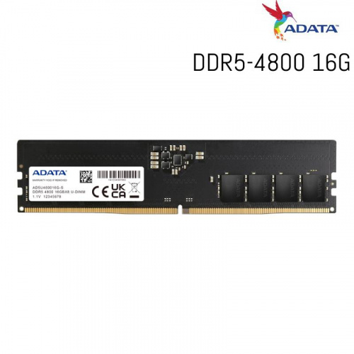 ADATA 威剛 16GB DDR5-4800 記憶體 CL40 無散熱片 AD5U480016G-S