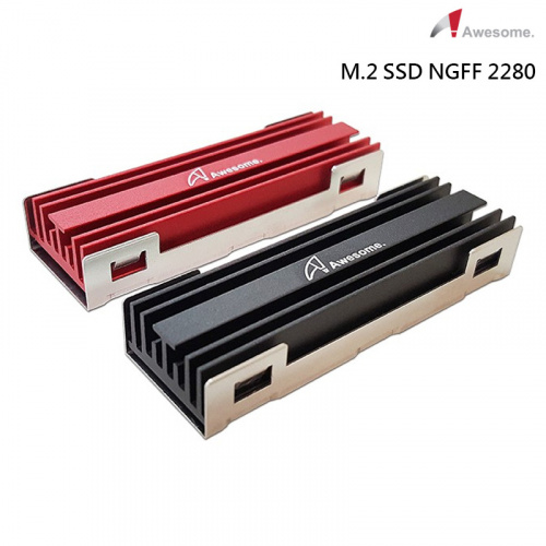 Awesome M.2 SSD NGFF 2280 MCS01 散熱片 紅色 黑色 AWD-MCS01B/R