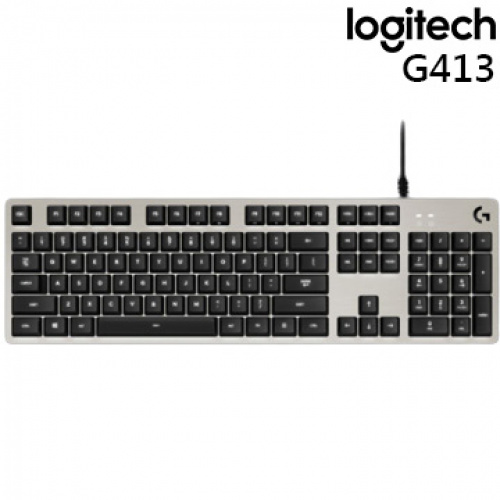Logitech 羅技 G413 機械式背光遊戲鍵盤-銀