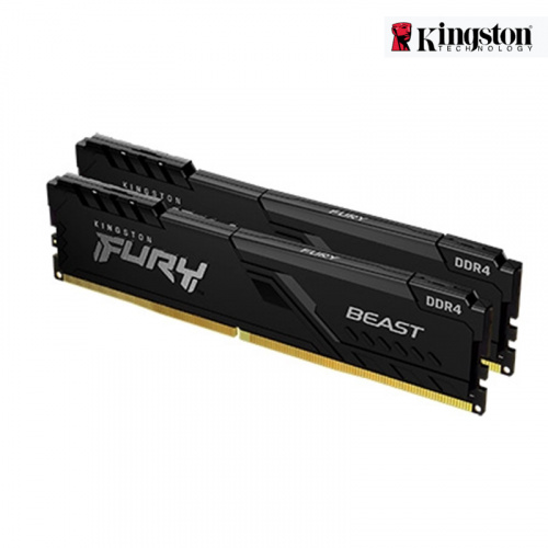 Kingston 金士頓 16GBx2 DDR4-3200 FURY Beast獸獵者 記憶體 雙通道 CL16 黑散熱片 KF432C16BBK2/32