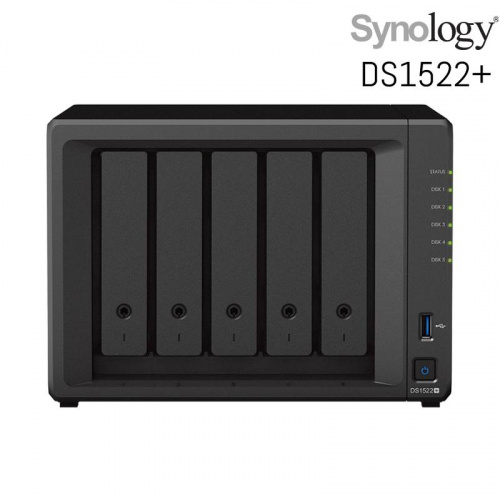 Synology DiskStation DS1522+ NAS網路儲存伺服器【5BAY/AMD雙核/8GB】