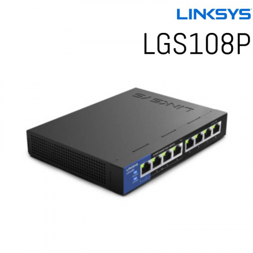 Linksys LGS108P Gigabit PoE+交換器 8埠 含4埠POE+