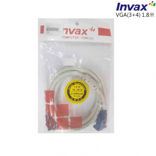 Invax 英碩 VGA(3+4) 公母 延長線 1.8米