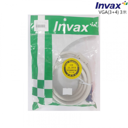 Invax 英碩 VGA(3+4) 公母 延長線 3米