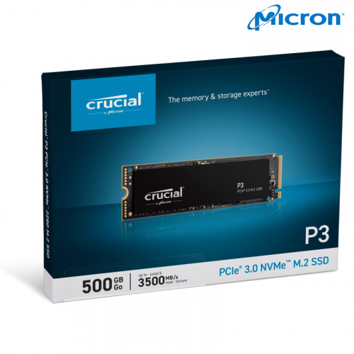 Micron 美光 Crucial P3 500GB PCIe M.2 2280 SSD 固態硬碟