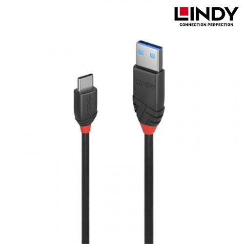 LINDY林帝 36916_A BLACK USB3.2 GEN2 TYPE-C TO USB-A公 1米 傳輸線