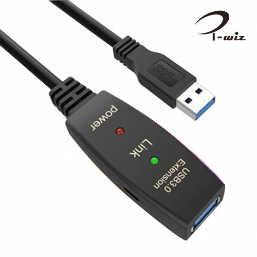 i-wiz 彰唯 主動式 USB3.0 A公-A母 晶片型 訊號增強 延長線 3米 附電源 US-236-3