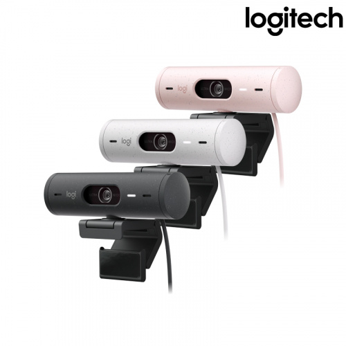 Logitech  羅技 BRIO 500 網路攝影機 珍珠白 玫瑰粉 石墨灰