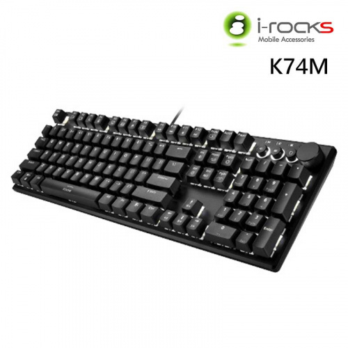 irocks K74M 機械式鍵盤 熱插拔Gateron軸 黑色白光 青/茶/紅軸