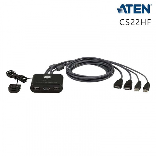 ATEN 宏正 CS22HF 2埠 USB FHD HDMI 帶線式 KVM 切換器