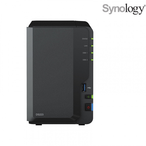 Synology DiskStation DS223 NAS網路儲存伺服器【2BAY/Realtek四核/2GB】