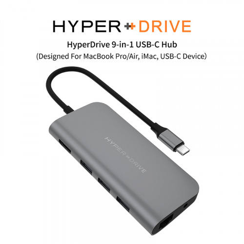 HYPERDRIVE hd30f 9-in-1 USB-C 太空灰 HUB