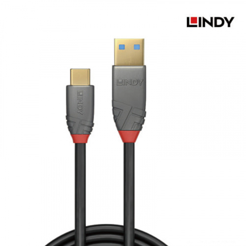 LINDY林帝 36910_A ANTHRA系列 USB 3.2 GEN 2 TYPE-C/公 TO TYPE-A/公 傳輸線 0.5M