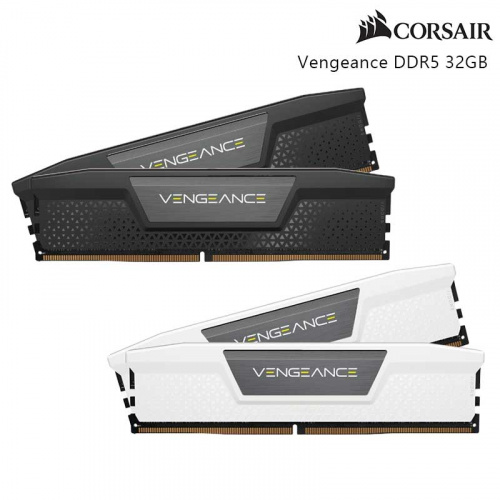 CORSAIR 海盜船 Vengeance 16GBx2 DDR5-5600 記憶體 雙通道 CL36 黑/白散熱片