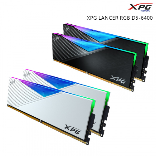 ADATA 威剛 XPG LANCER RGB 16GBx2 DDR5-6400 記憶體 雙通道 黑/白色散熱片 CL32