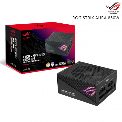 ASUS 華碩 ROG STRIX AURA 850W 電源供應器 金牌 全模組 ATX3.0(PCIe5.0) 十年保