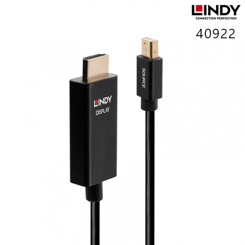 LINDY 林帝 40922 主動式 MINI DISPLAYPORT TO HDMI 2.0 HDR 2M 轉接線