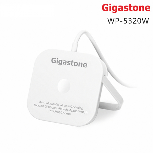 Gigastone WP-5320W 15W 多合一 磁吸式 無線充電盤 白色