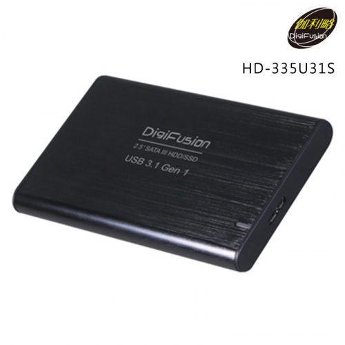 DigiFusion 伽利略 HD-335U31S USB3.1 Gen1 SATA/SSD 2.5吋 鋁合金 硬碟外接盒 黑色